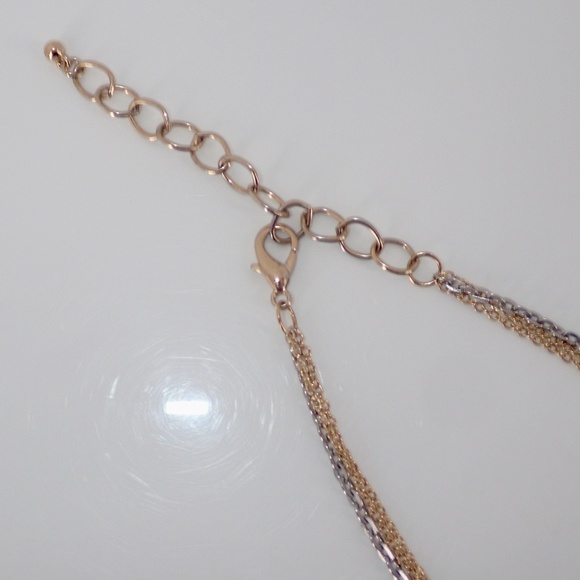 Gold & Silver Tone Aquamarine & Blue Beaded Chain Necklace Classic Work Wear 32" - Picture 8 of 9